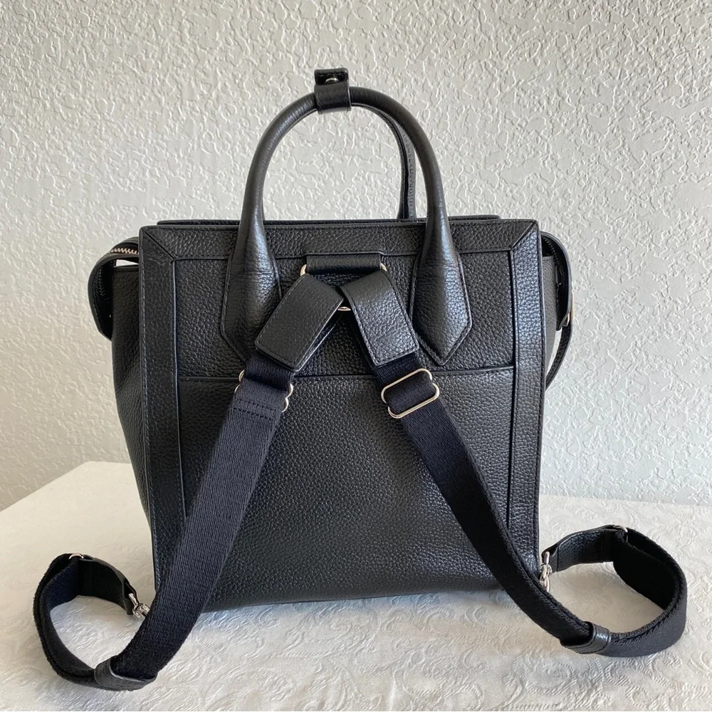 Henri bendel convertible black leather backpack